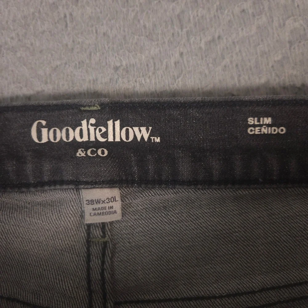 Goodfellow & Co Jeans Mens 38x30 Black Slim Total Flex Stretch Denim Skinny Leg